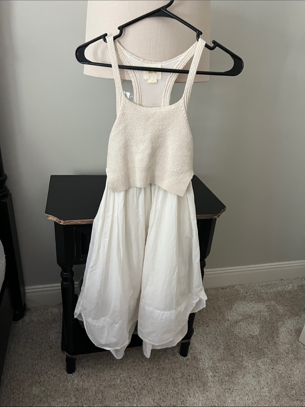 Maeve Cream Knit Bodice White Skirt Formal Dress